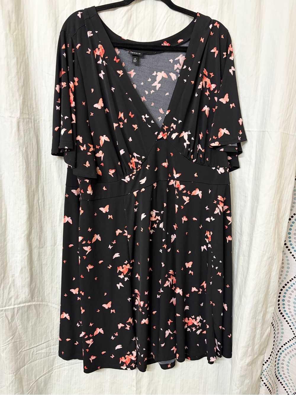 torrid Black Dress with Pink Floral Butterfly Print